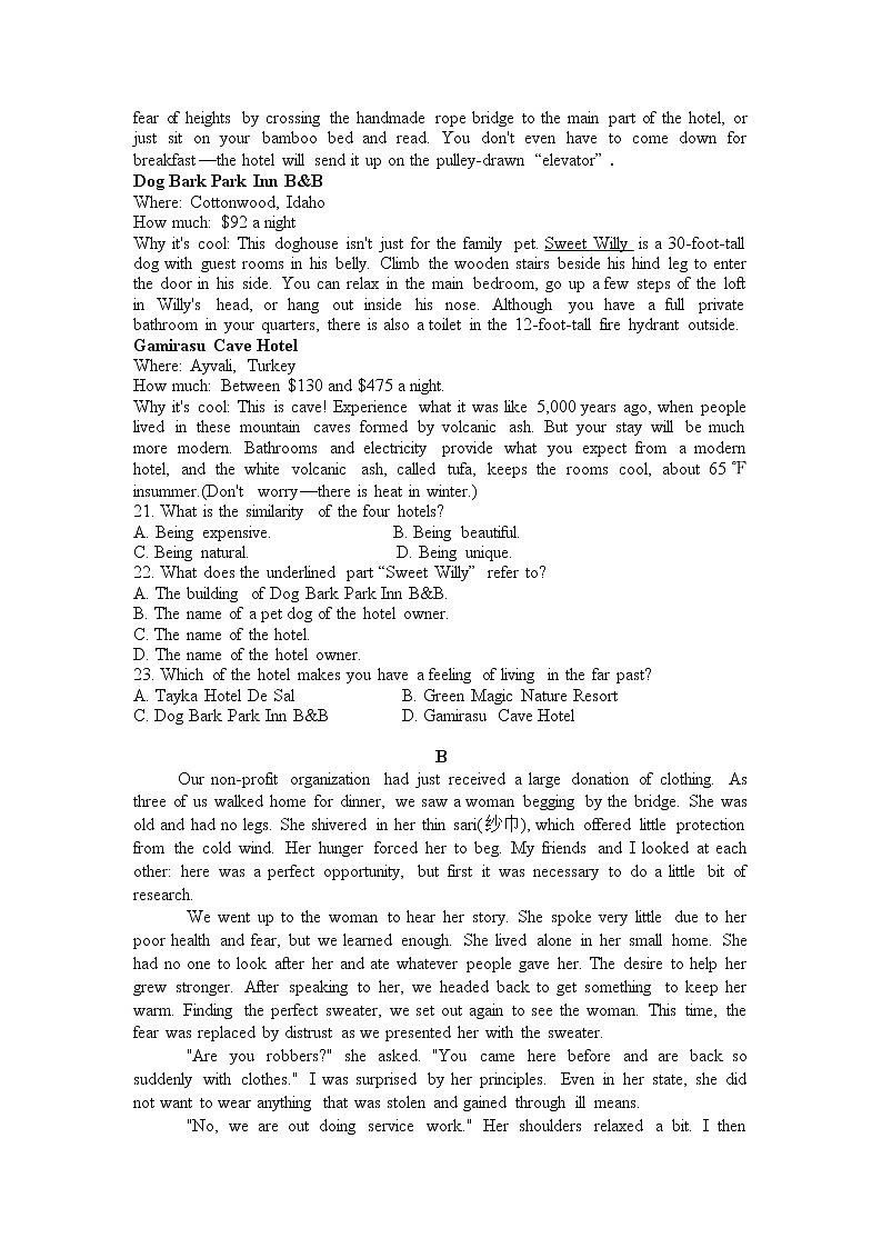 2021铜仁思南中学高二下学期期中考试英语试题含答案第3页