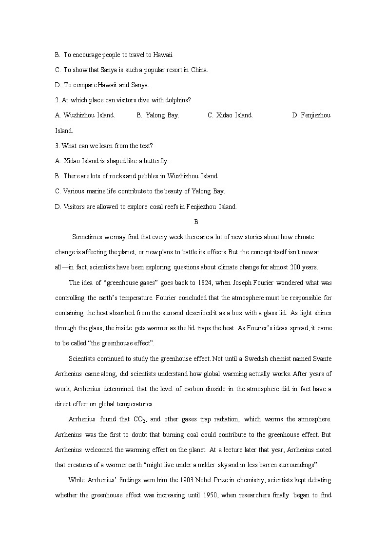 2021省齐齐哈尔八中高二下学期4月月考英语试卷含答案第2页