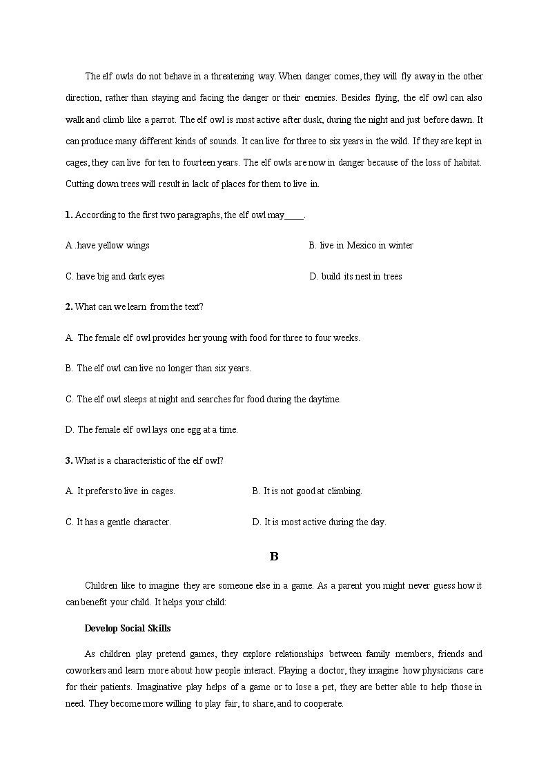 2020哈密十五中高二下学期期中考试英语试题含答案02