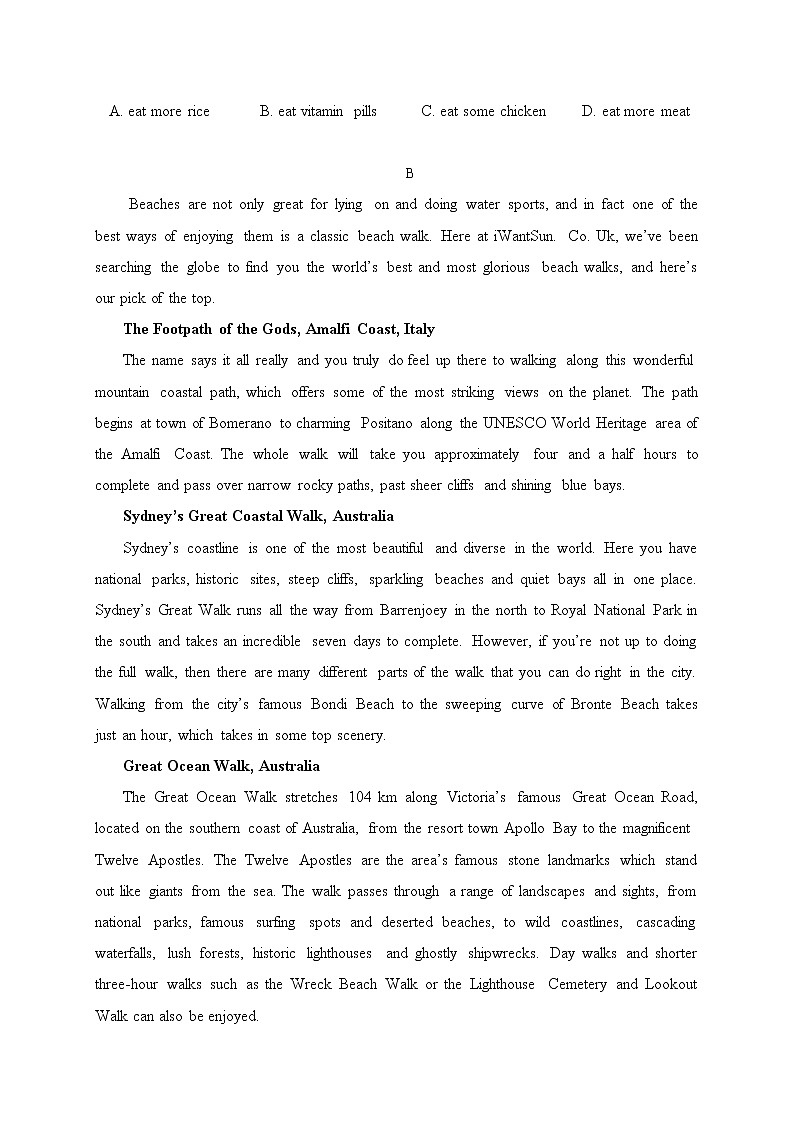 2021省哈尔滨延寿县二中高一11月月考英语试题含答案第2页