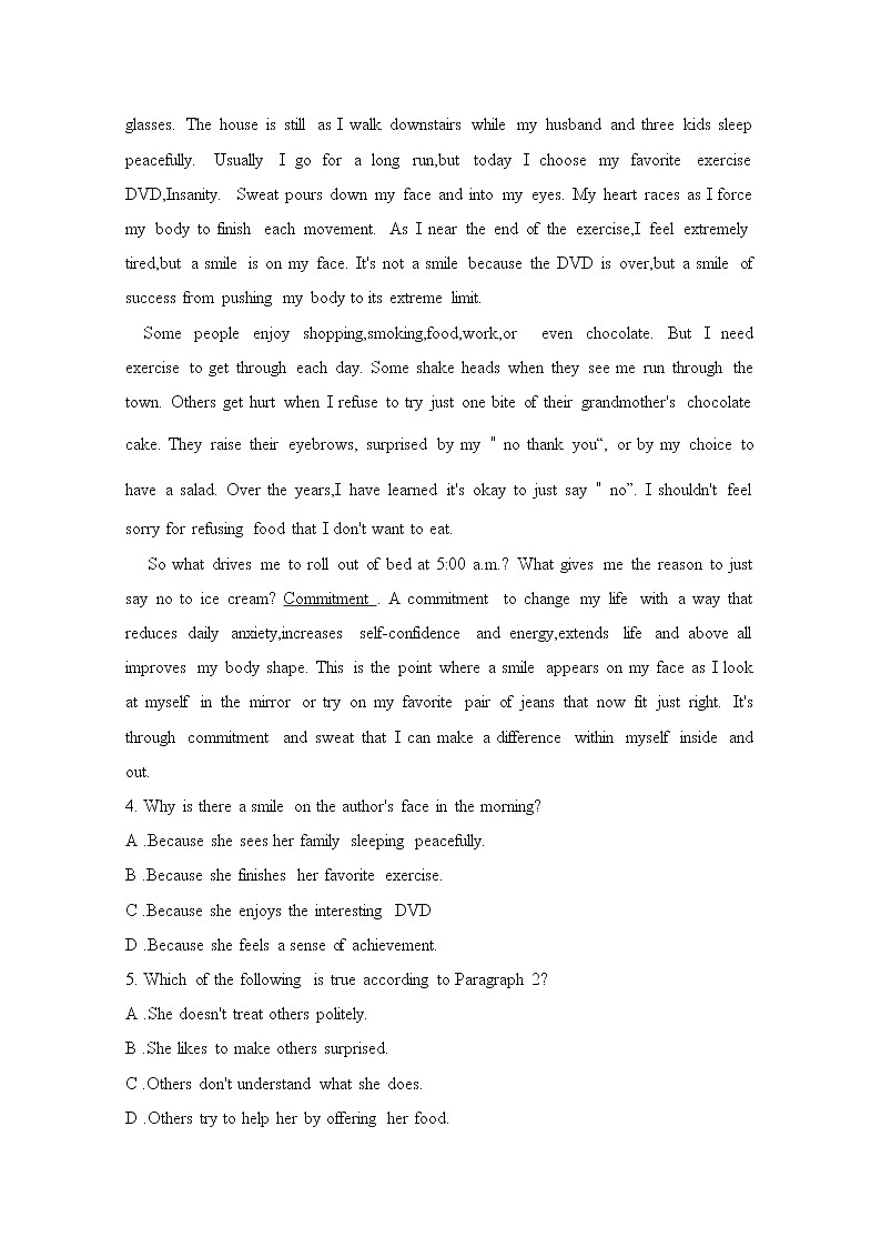 2020甘肃省会宁四中高一下学期期中考试英语试题含答案第3页