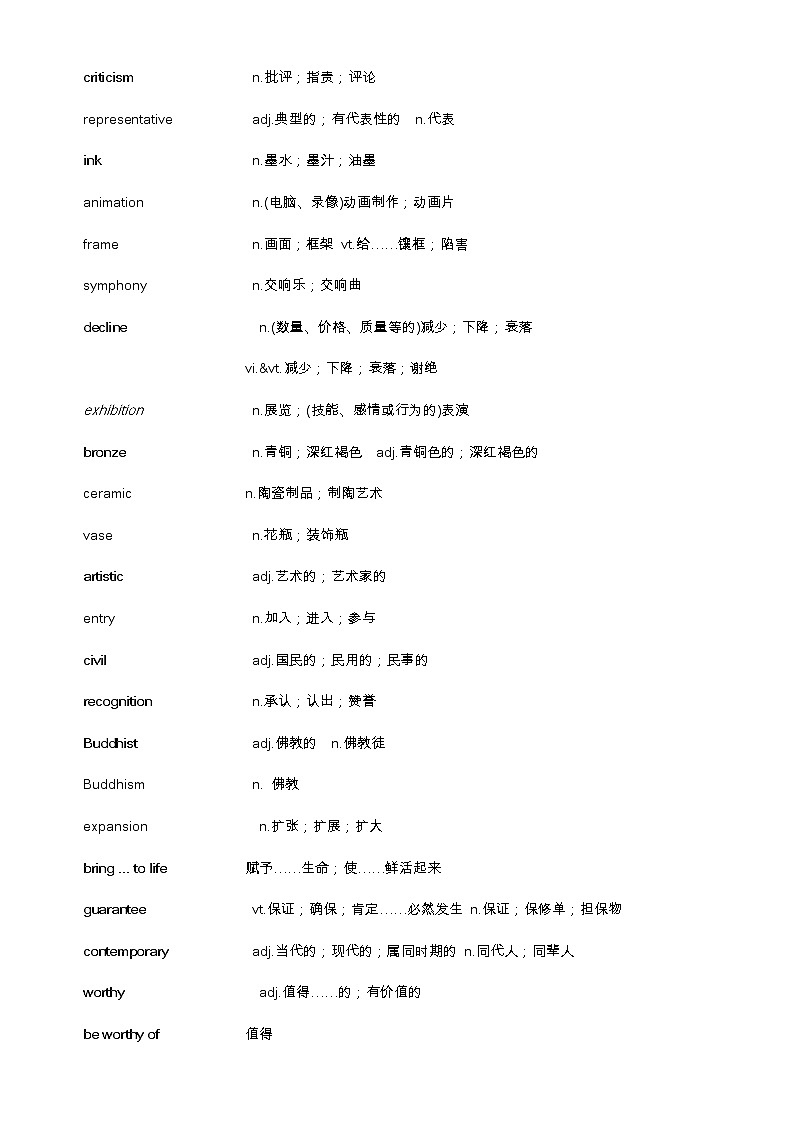 高中英语选择性必修三  单词表第3页