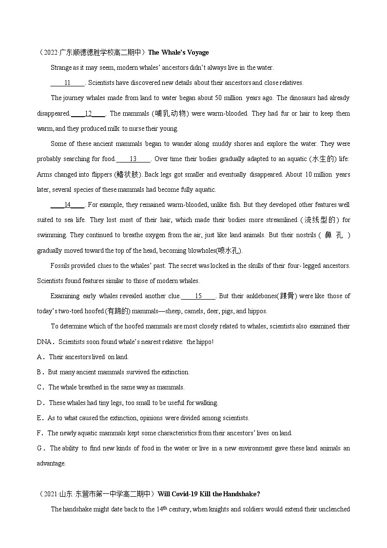 专题06 七选五15篇(名校最新真题)--高二英语上学期期中考点大串讲（人教版2019）03