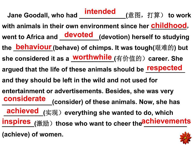 必修4 Unit 1 Women of achievement language points 课件03