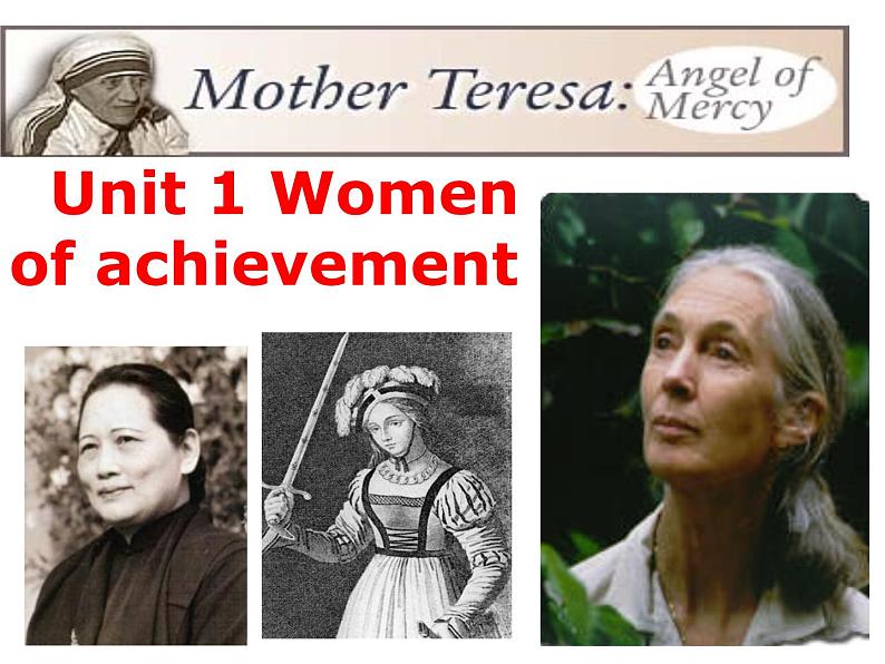 必修4  Unit 1 Women of achievement Warm up 课件01