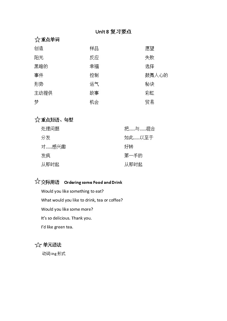 Unit 7-9复习要点-中职英语高二上学期期末（语文版）02