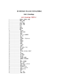 Unit 1 Greetings 单元词汇同步测试-中职英语语文版基础模块上册