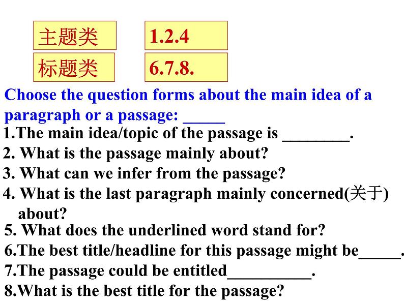 高考英语阅读理解之主旨大意课件第7页