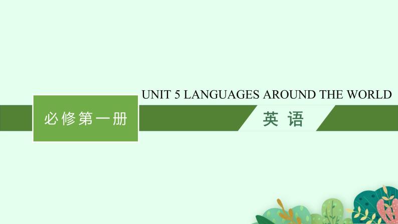 人教版（2019）必修一 UNIT 5 LANGUAGES AROUND THE WORLD PPT01