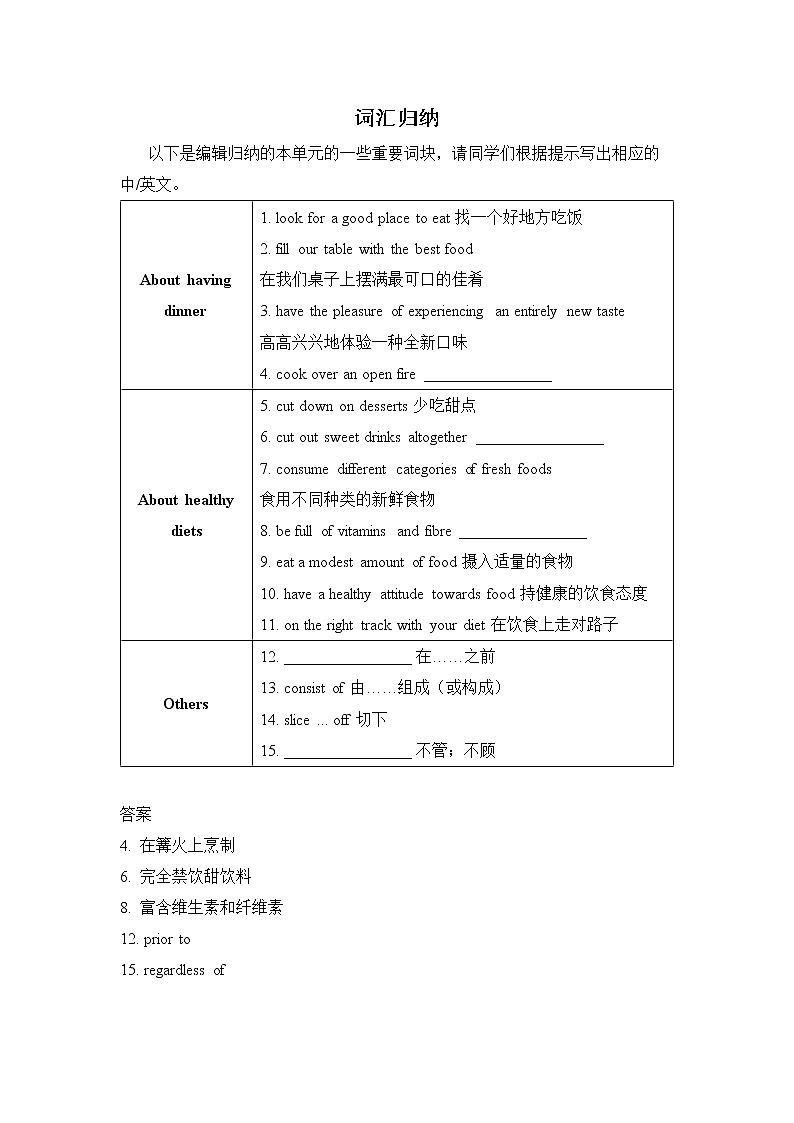 1-5单元话题词汇归纳学案-2022-2023学年高中英语人教版（2019）选择性必修第二册01