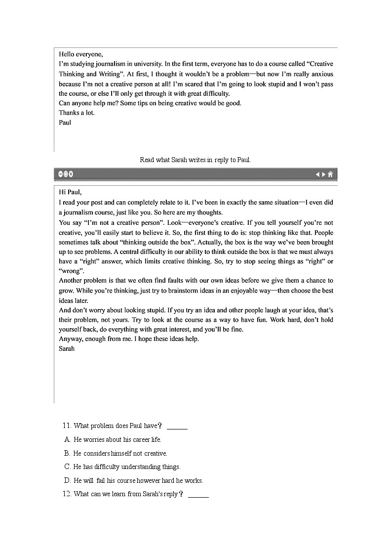 2022-2023学年北京四十四中高二（上）期中英语试卷（含答案解析）第2页