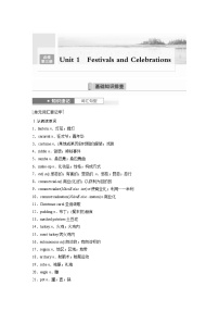 (新高考)高考英语一轮复习讲义第1部分 教材知识解读 必修第三册 Unit 1   Festivals and Celebrations (含答案)