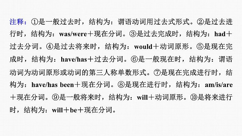 (新高考)高考英语二轮复习课件第2部分 语法专题 专题一 第1讲　谓语动词 (含详解)06