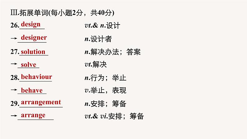 (新高考)高考英语一轮复习课件教材知识解读 必修第1册、必修第2册滚动默写练 (含答案)第7页