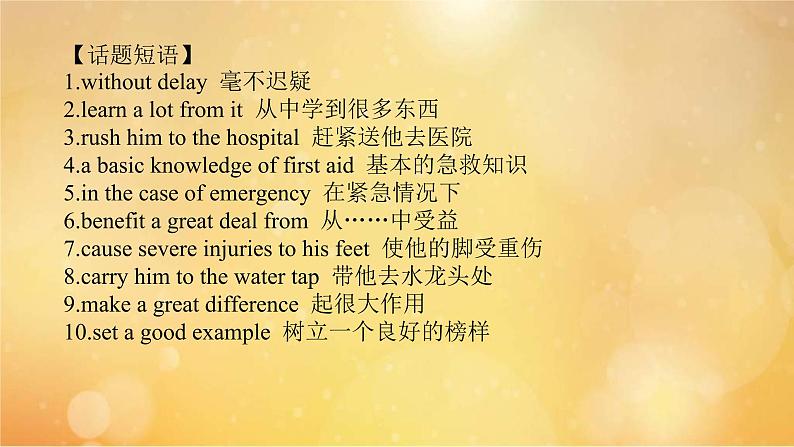 (新高考)高考英语一轮复习课件选择性必修二 Unit 5 First Aid (含详解)03