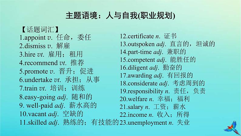 (新高考)高考英语一轮复习课件选择性必修四 Unit 5 Launching Your Career (含详解)第2页