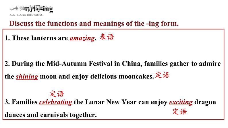 人教版必修第三册 Unit 1 Festivals and Celebrations Discovering Useful Structures课件07