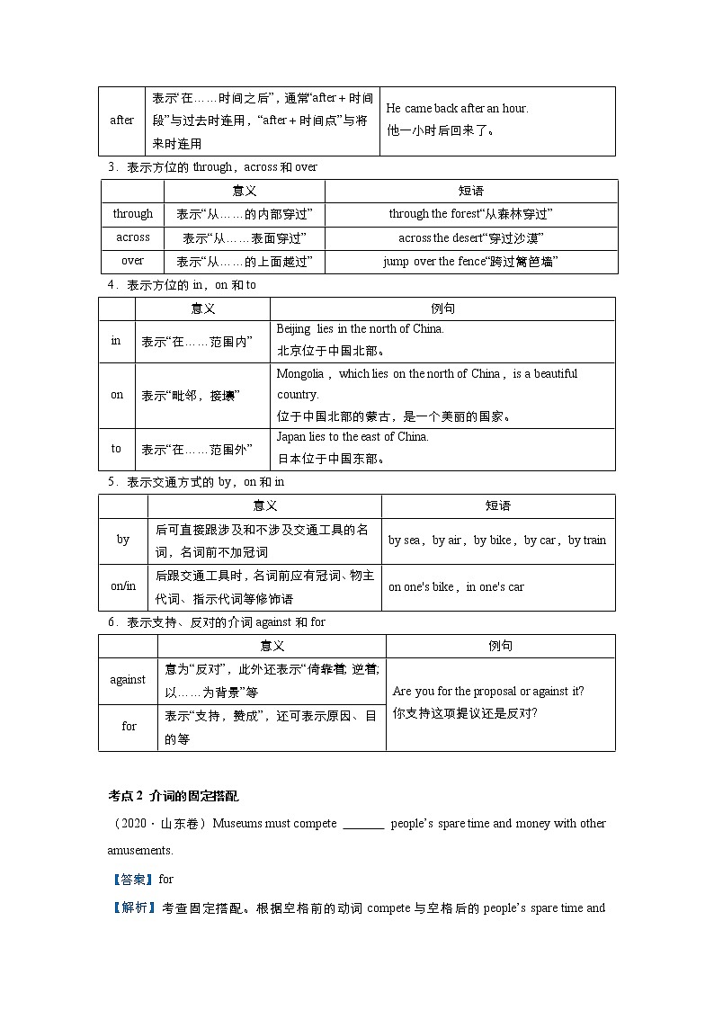 (新高考)高考英语三轮冲刺小题必练3 介词(2份打包，解析版+原卷版)02