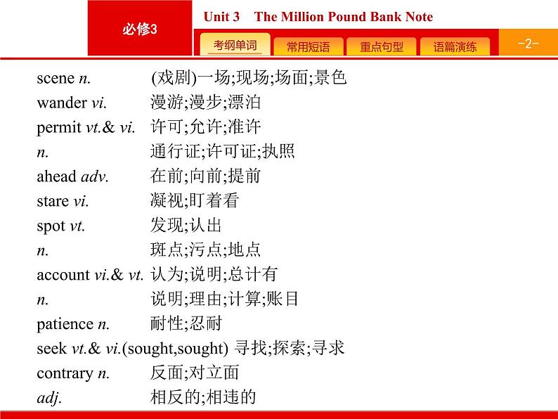 (人教版)高考英语一轮复习课件必修三预习案 Unit 3　The Million Pound Bank Note (含答案)第2页