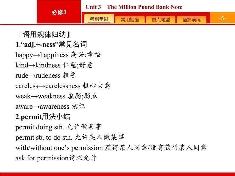 (人教版)高考英语一轮复习课件必修三预习案 Unit 3　The Million Pound Bank Note (含答案)第5页