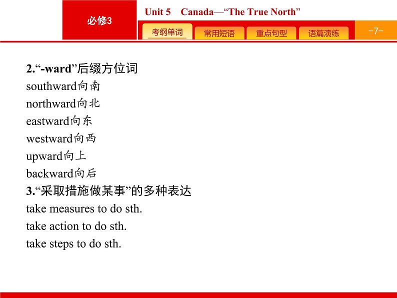 (人教版)高考英语一轮复习课件必修三预习案 Unit 5　Canada—“The True North” (含答案)07