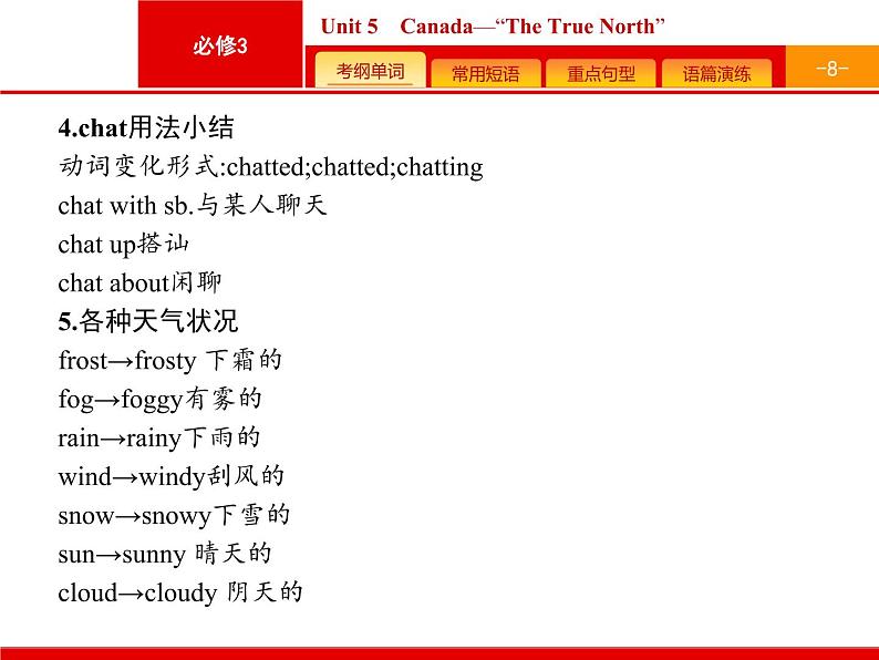 (人教版)高考英语一轮复习课件必修三预习案 Unit 5　Canada—“The True North” (含答案)08