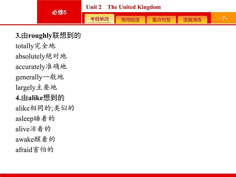 (人教版)高考英语一轮复习课件必修五预习案 Unit 2　The United Kingdom (含答案)第7页