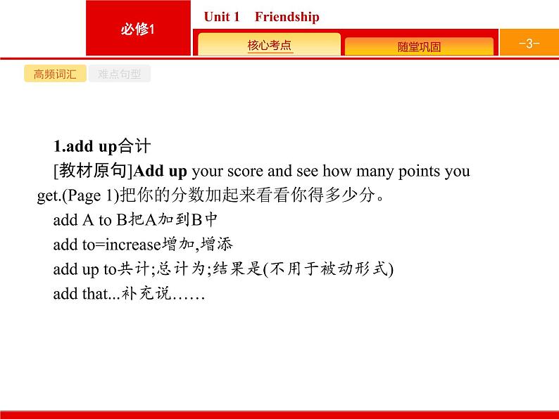 (人教版)高考英语一轮复习课件必修一Unit 1　Friendship (含答案)第3页