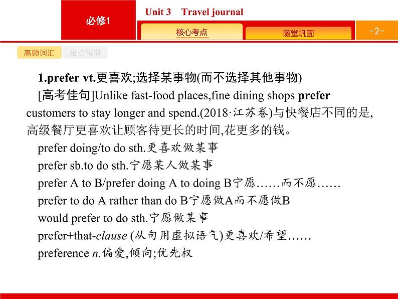 (人教版)高考英语一轮复习课件必修一Unit 3　Travel journal (含答案)02