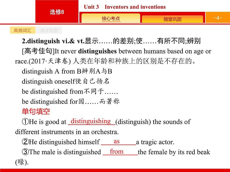 (人教版)高考英语一轮复习课件选修八8.3 Unit 3　Inventors and inventions (含答案)04