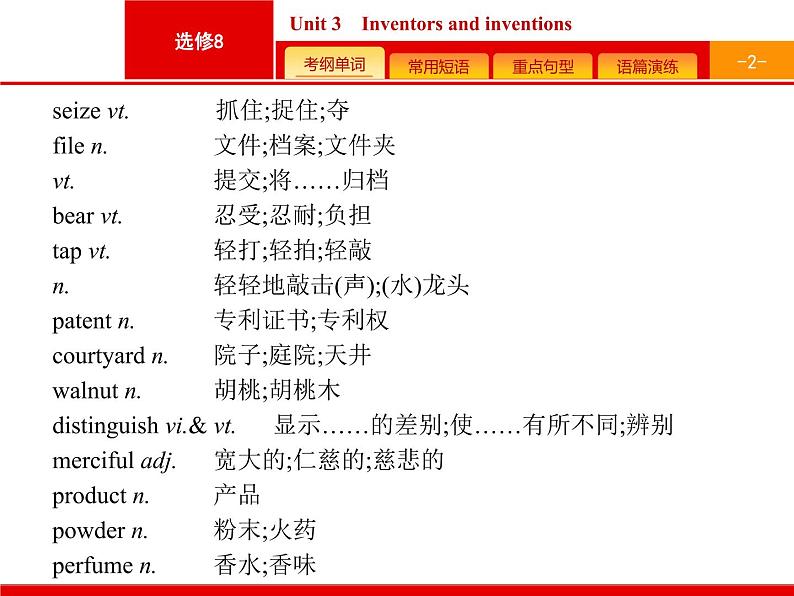 (人教版)高考英语一轮复习课件选修八预习案8.3 Unit 3　Inventors and inventions (含答案)02