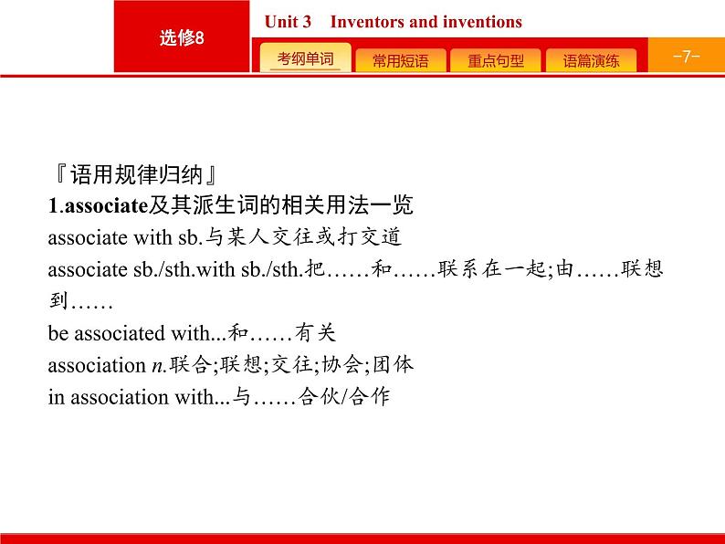 (人教版)高考英语一轮复习课件选修八预习案8.3 Unit 3　Inventors and inventions (含答案)07