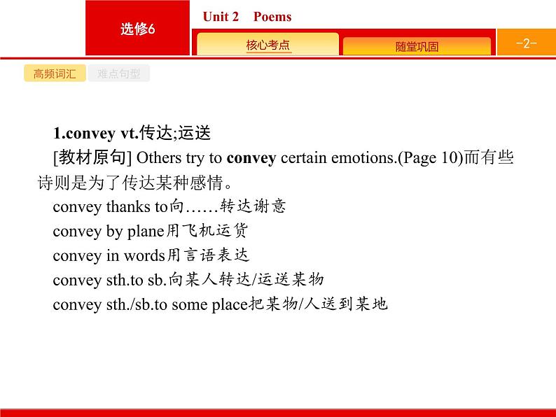 (人教版)高考英语一轮复习课件选修六6.2 Unit 2　Poems (含答案)02