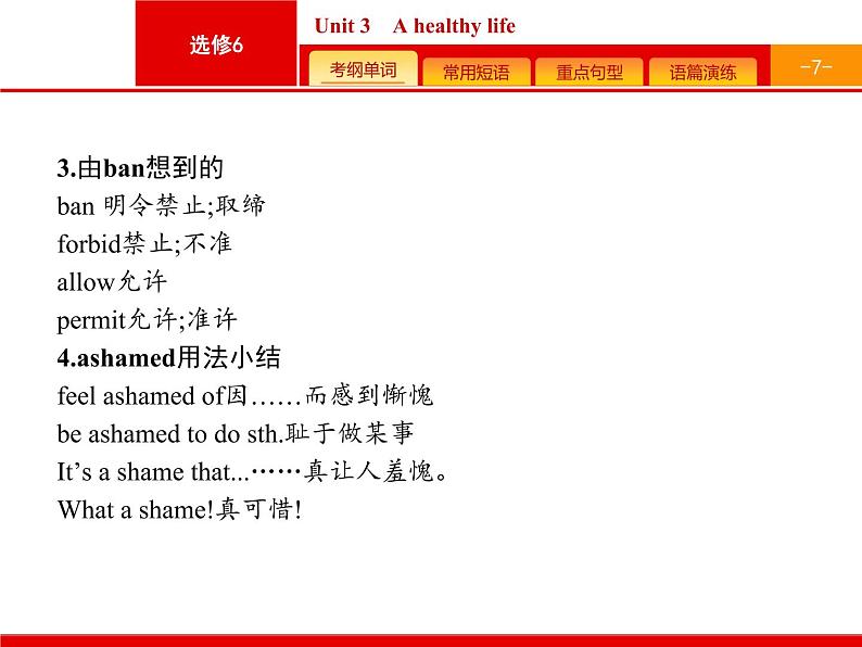 (人教版)高考英语一轮复习课件选修六预习案6.3 Unit 3　A healthy life (含答案)07