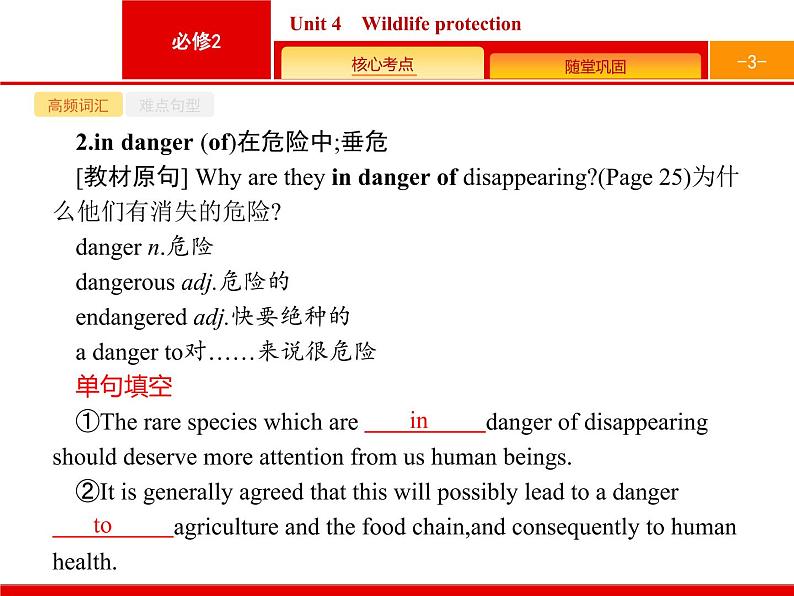 (人教版)高考英语一轮复习课件必修二Unit 4　Wildlife protection (含答案)03