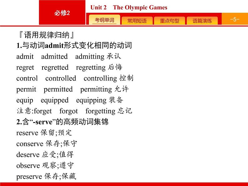(人教版)高考英语一轮复习课件必修二预习案 Unit 2　The Olympic Games (含答案)05
