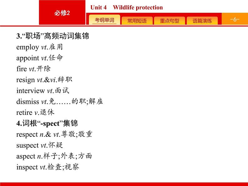 (人教版)高考英语一轮复习课件必修二预习案 Unit 4　Wildlife protection (含答案)06