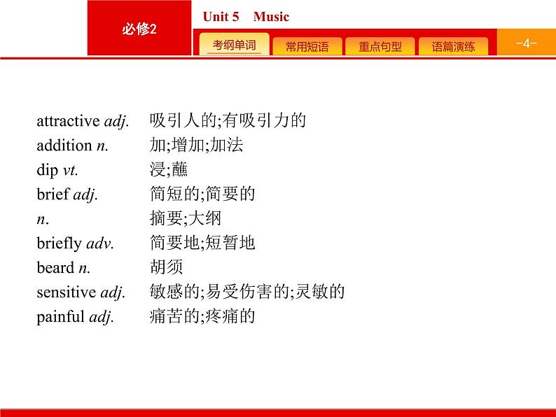 (人教版)高考英语一轮复习课件必修二预习案 Unit 5　Music (含答案)04