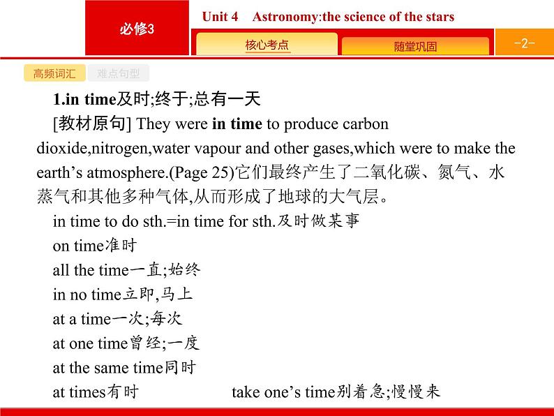 (人教版)高考英语一轮复习课件必修三Unit 4　Astronomy the science of the stars (含答案)02