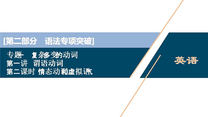 (新高考)高考英语二轮复习课件专题1第1讲谓语动词2 第二课时　情态动词和虚拟语气 (含答案)第1页