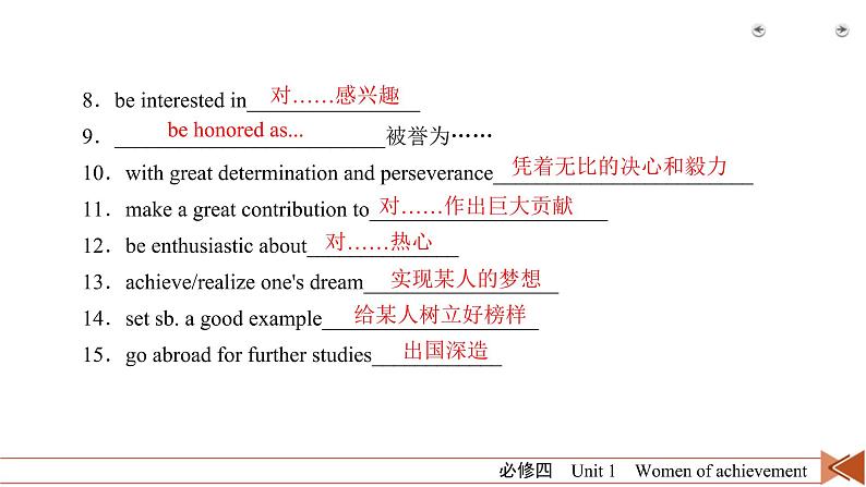 (人教版)高考英语一轮复习课件 必修4 Unit 1 (含详解)05