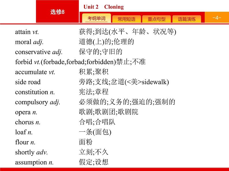 (人教版)高考英语一轮复习课件选修八预习案8.2 Unit 2　Cloning (含答案)04