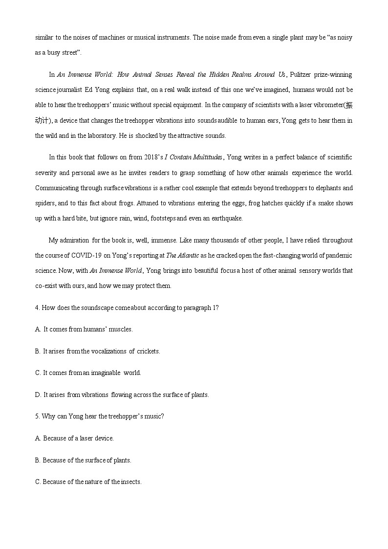 河南省郑州市第四高级中学2022-2023学年高三上学期第二次调研考试英语试题含解析03