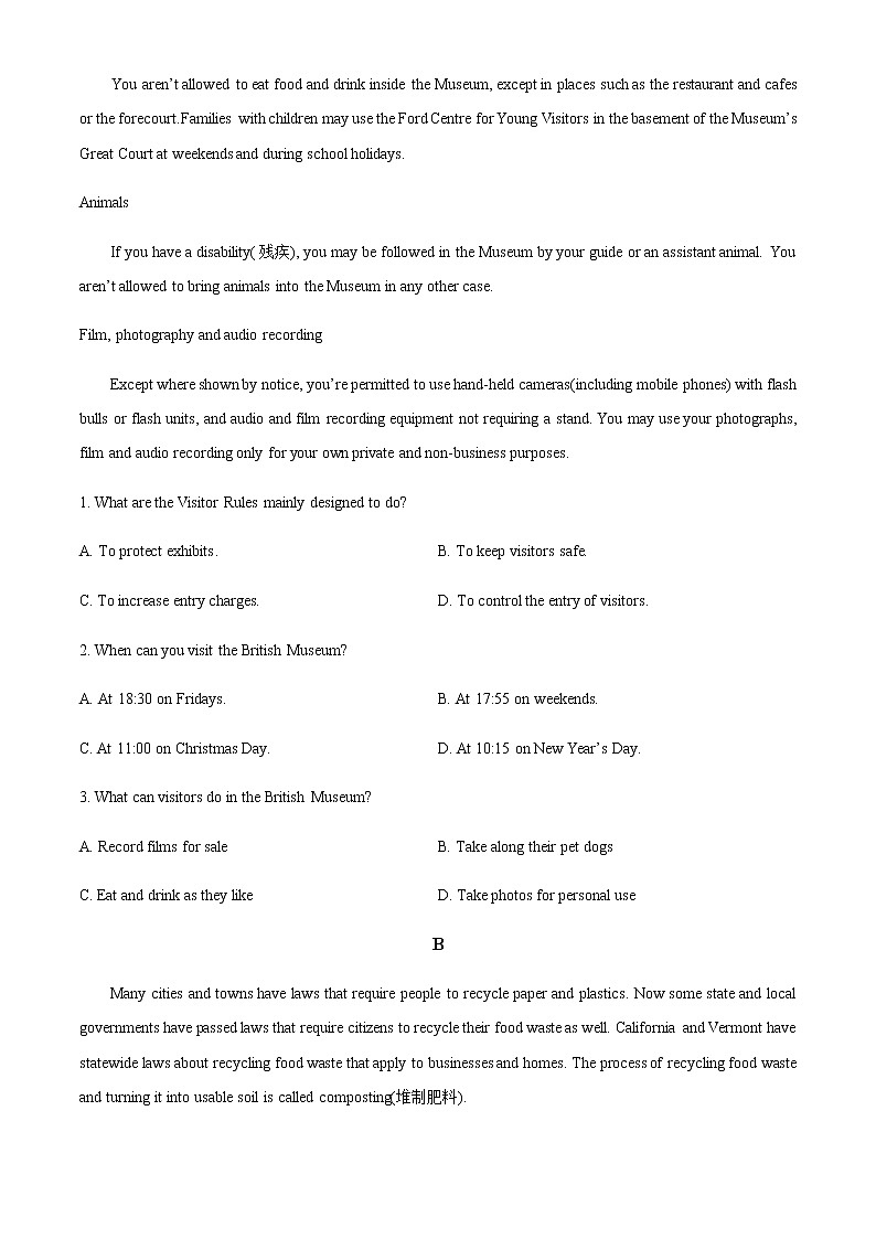 新疆昌吉州2021-2022学年高二上学期期中质量检测英语试题含解析02