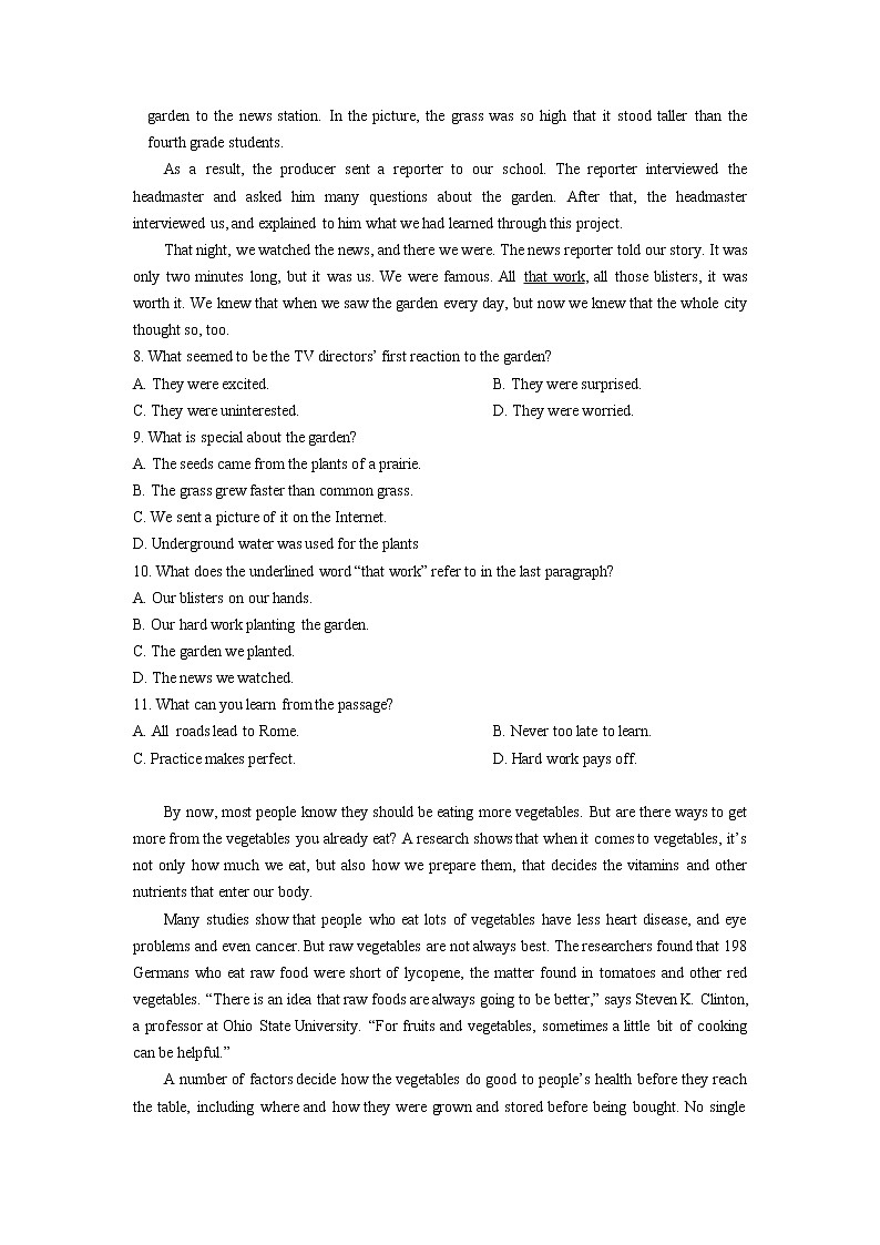 辽宁省阜新市第二高级中学2021-2022学年高一上学期第二次月考英语试卷含解析第3页