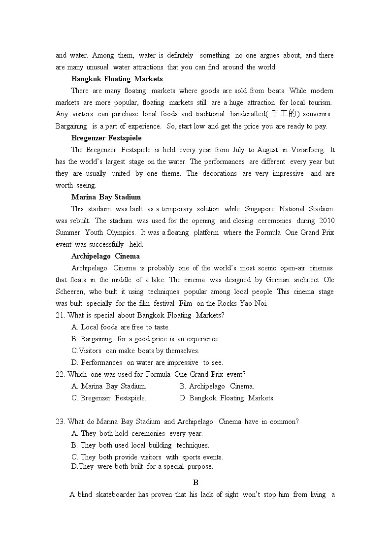 福建省福州市八县（市、区）一中2022-2023学年高三英语上学期期中联考试题（Word版附答案）03