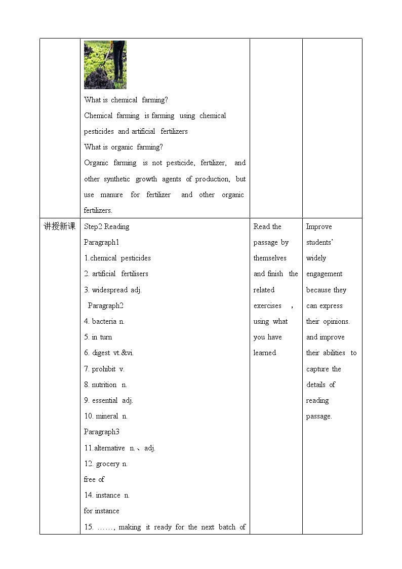 高中英语选择性必修一    Unit5 Working the land period5 教案 - 副本u第2页