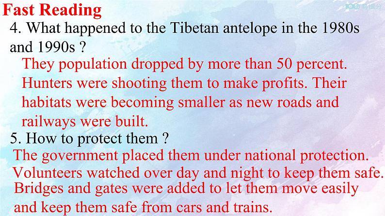 Unit 2 Wildlife protection Reading and Thinking 课件06