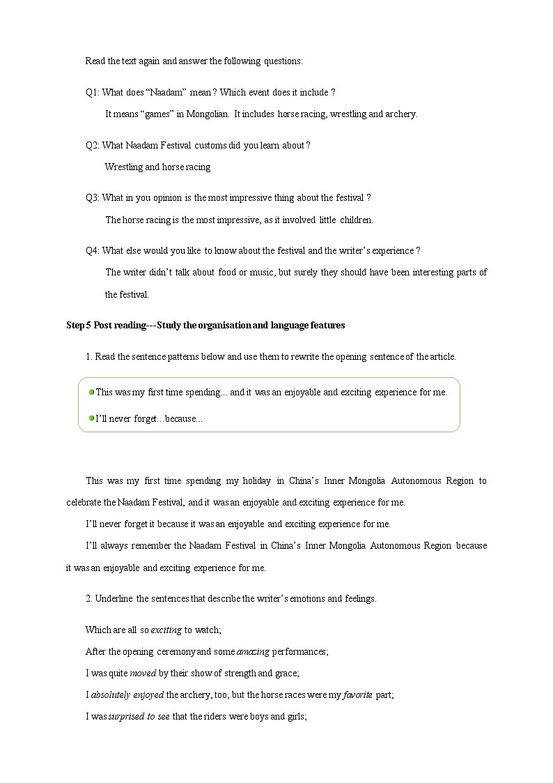 Unit 1 Festivals and Celebrations  1.4   教学设计03