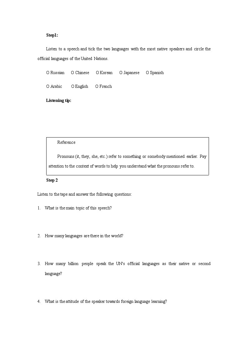 Unit 5 Languages around the world  5.1  导学案02